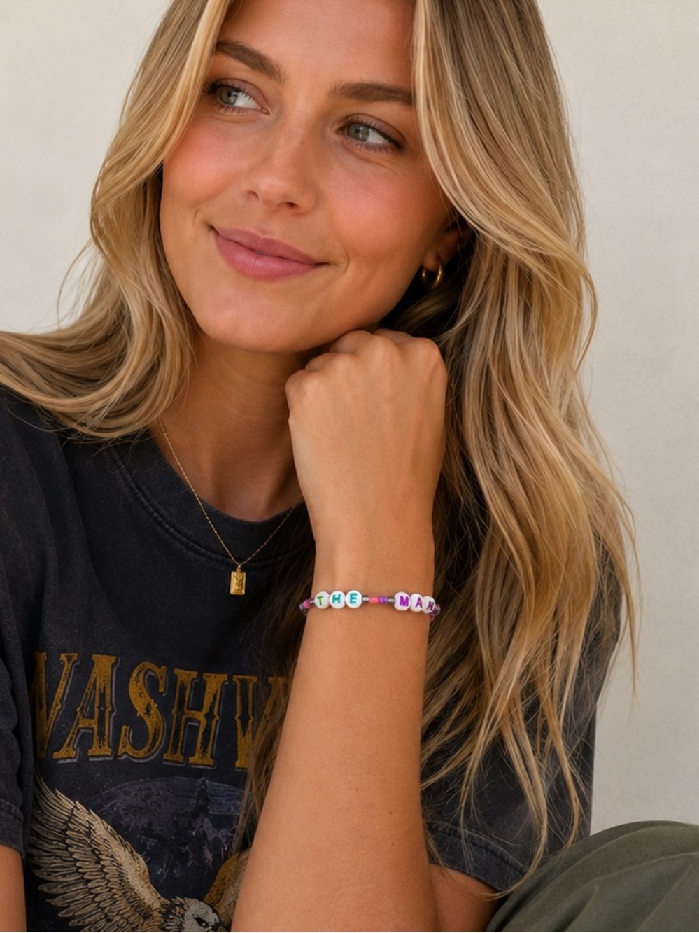 “The Man” Beaded Taylor Swift Eras Tour Friendship Bracelet With Clasp | Size OS
